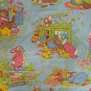 Vintage Peter Rabbit Beatrix Potter Twin Flat & Fitted Bedsheets Made in USA
